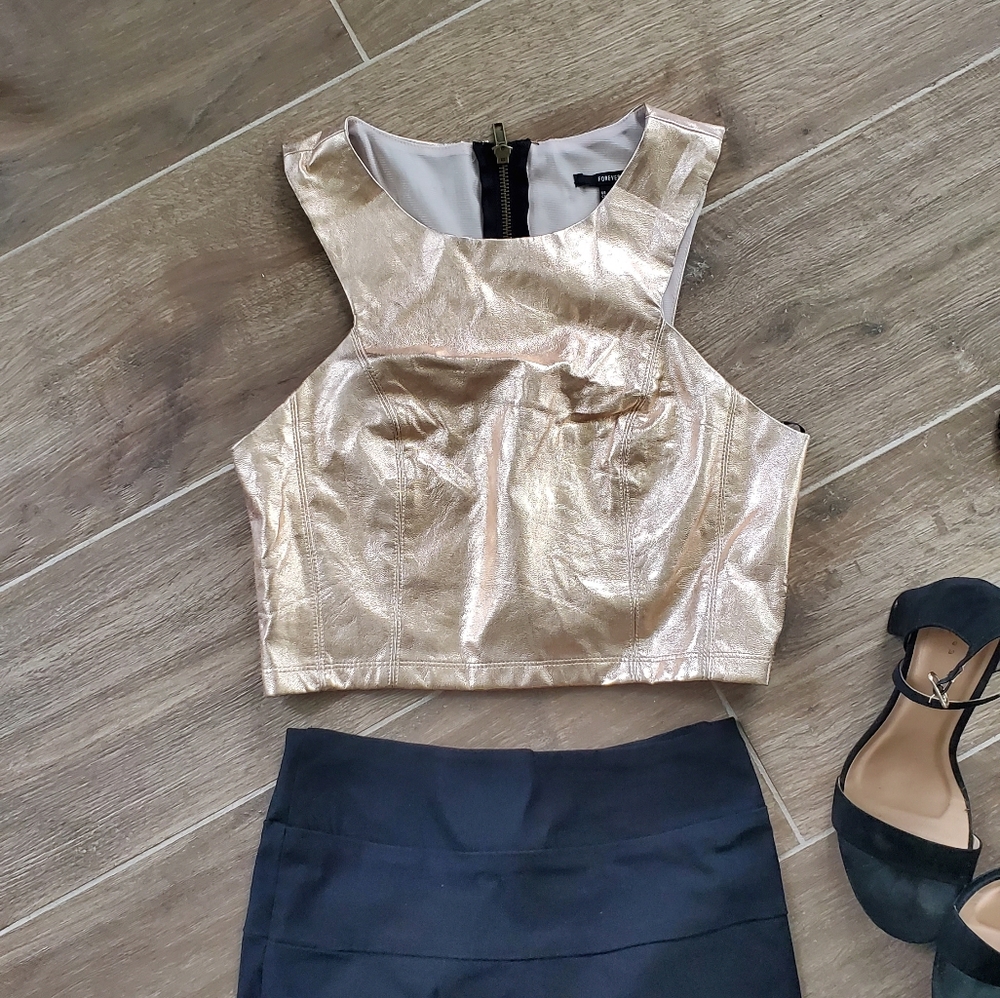 Forever 21 gold crop top